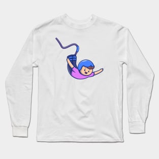 Cute People Play Bungee Jumping Long Sleeve T-Shirt